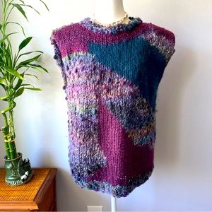 VTG sweater vest/cap sleeved sweater Acrylic/Wool Mauve purple slate Size medium